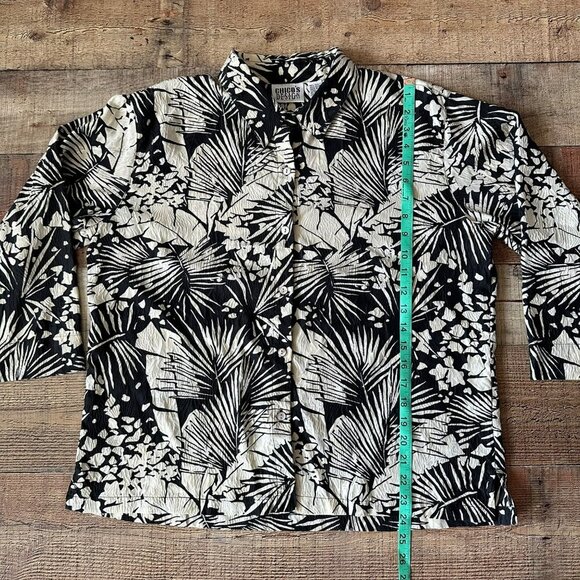 Chico's Design Womens 3/4 Sleeve Silk Blend Floral Print Button-Up Shirt Size 2 - Picture 4 of 6